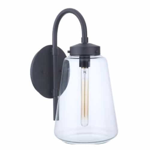 Craftmade Large Laclede Outdoor Wall Sconce w/o Bulb, 1 Light, E26, Midnight