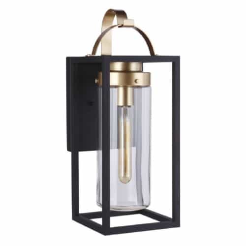 Craftmade Large Neo Outdoor Wall Sconce w/o Bulb, 1 Light, E26, Midnight/Brass