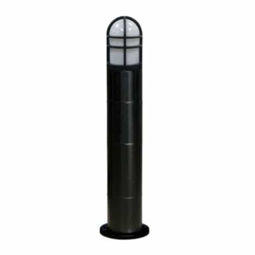 Dabmar 12W LED Fiberglass Bollard Light, 120V-277V, 3000K, Black