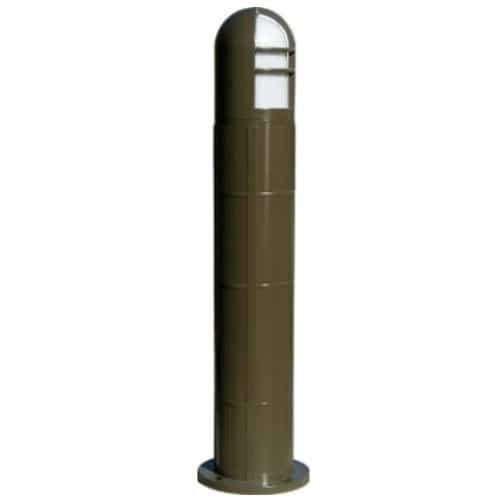 Dabmar 12W LED Open Half Cage Bollard Light, 120V-277V, 3000K, Bronze