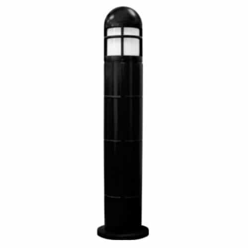 Dabmar Open Cage Fiberglass Bollard Light w/o Bulb, 120V, Black