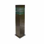 Dabmar 20W Square Stripe LED Bollard Pathway Light, Steel, 3000K, Bronze