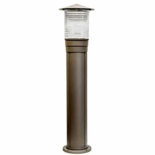 Dabmar 9W LED Aluminum Bollard Light w/ Prismatic, GU24, 120V, 4000K, Bronze