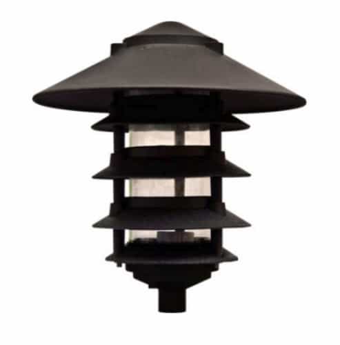 Dabmar 10-in 11W 5-Tier LED Pagoda Pathway Light w/ .5-in Base, G24, 120V-277V, 3000K, Black