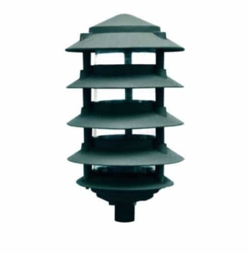 Dabmar 6-in 5.8W 5-Tier LED Pagoda Pathway Light w/ 3-in Base, 120V, 3000K, Green