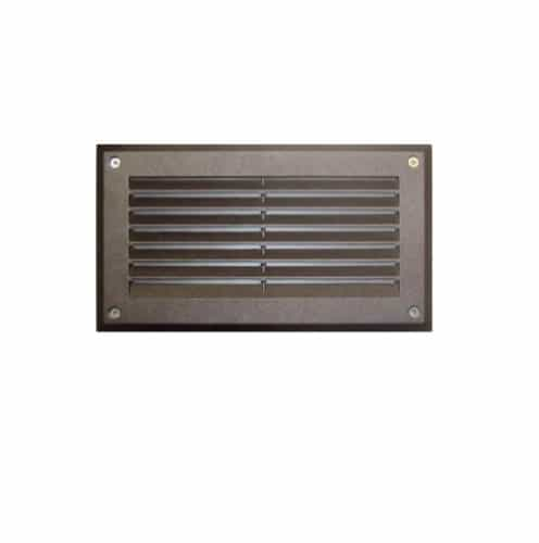 Dabmar 9-in 5W LED Recessed Step Light w/ Louver, PL LED, 85V-264V, 5000K, Bronze