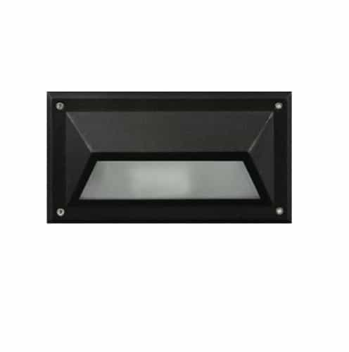 Dabmar 9-in 7W LED Recessed Step Light w/ Hood, G24 LED, 85V-265V, 5000K, Black