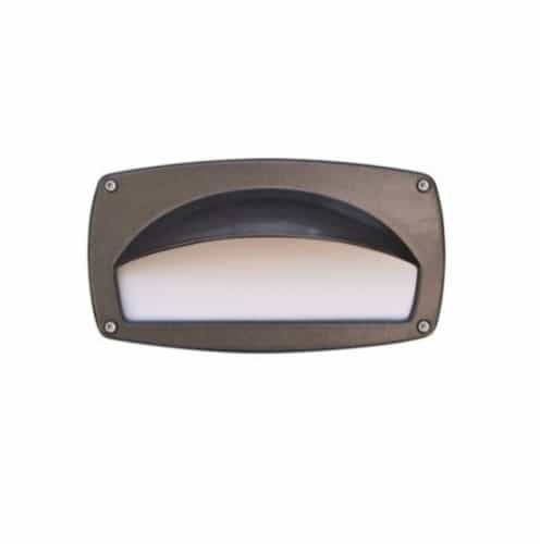 Dabmar 9-in 5W LED Recessed Step Light w/ Eyelid, PL LED, 85V-265V, 3000K, Bronze