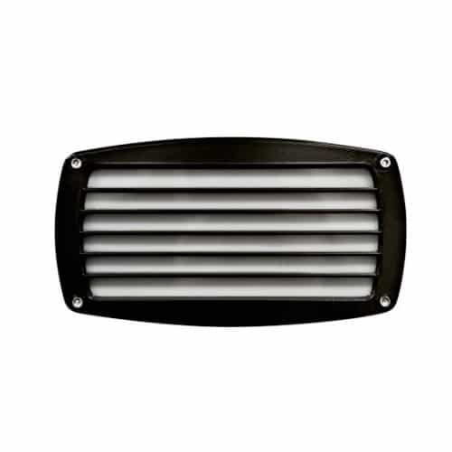 Dabmar 9-in 12W LED Recessed Striped Louvered Step Light, G24 LED, 120V-277V, 3000K, Black