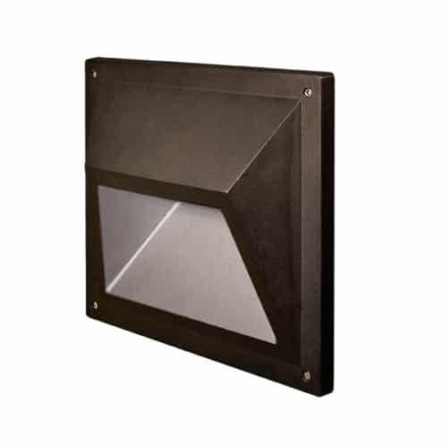 Dabmar 14-in 12W LED Recessed Step Light w/ Hood, G24 LED, 120V-277V, 3000K, Bronze