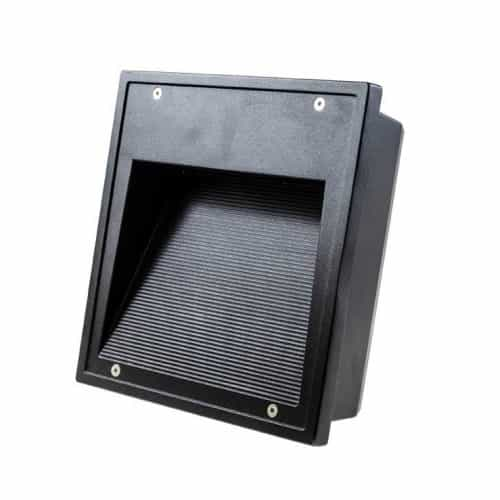 Dabmar 9-in 16W LED Large Square Recessed Step Light, 100V-277V, 4000K, Black