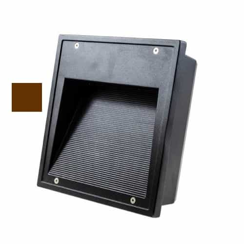 Dabmar 9-in 16W LED Large Square Recessed Step Light, 100V-277V, 4000K, Bronze