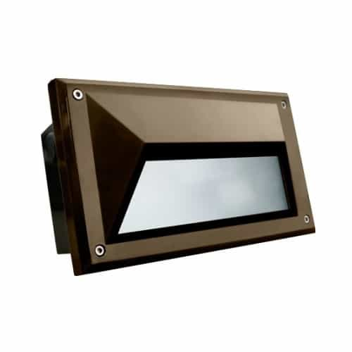 Dabmar 9W LED Corrosion Resistant Recessed Step Light w/ Hood, G24 LED, 5000K, Bronze