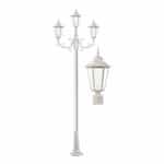 16W 10-ft LED Lamp Post, Three-Head, 1600 lm, White/Frosted, 6500K