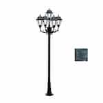 6W 10-ft LED Lamp Post, Five-Head, 1550 lm, 120V, Green/Frosted, 3000K