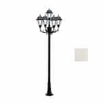 6W 10-ft LED Lamp Post, Five-Head, 1550 lm, 120V, White/Frosted, 3000K