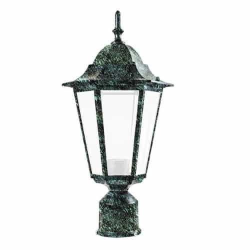 Dabmar 16W LED Daniella Post Top Fixture, Single-Head, 120V, Green/Frosted