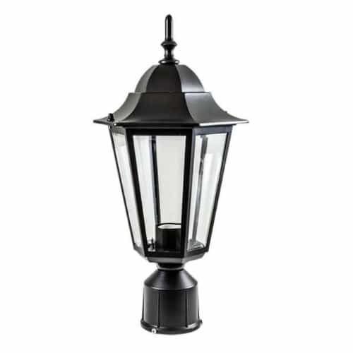 Dabmar 6W LED Daniella Post Top, Single-Head, A19, 120V, Black/Frosted