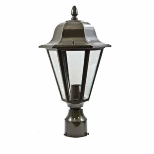 Dabmar 6W LED Daniella Post Top, Single-Head, A19, 120V, Bronze/Clear