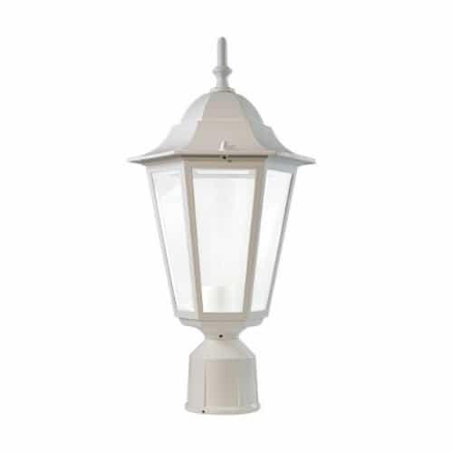 Dabmar 6W LED Daniella Post Top, Single-Head, A19, 120V, White/Frosted