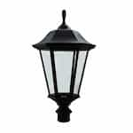 Dabmar 20W LED Lamp Post Top Fixture, 120V-277V, Black/Clear