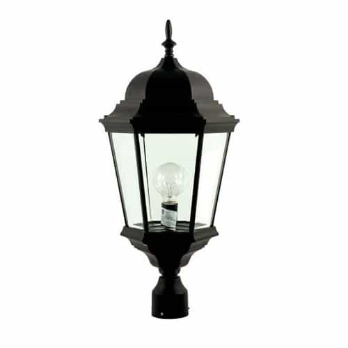 Dabmar 20W LED Post Top Fixture, G24, 120V-277V, Black/Frosted