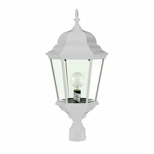 Dabmar 20W LED Post Top Fixture, G24, 120V-277V, White/Clear