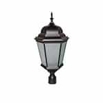 30W Hexagonal Decorative LED Post Top Light w/Frosted Glass, Black