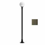 6W LED Globe Lamp Post, Single-Head, A19, 120V, Bronze