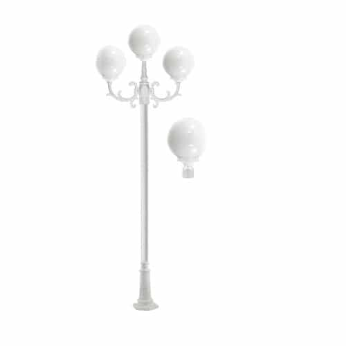 Dabmar 16W Emily Three Head LED Post Light Fixture, White