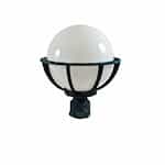 16W 10 Inch Globe LED Light Post Top Fixture w/Polycarbonate Lens, Bronze