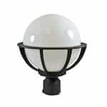 Dabmar 9W LED Emily Globe Post Top, A19, GU24, 120V, Black