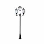 Dabmar 11-ft 9W LED Victoria Lamp Post, Three-Head, A19, GU24, 120V, Bronze
