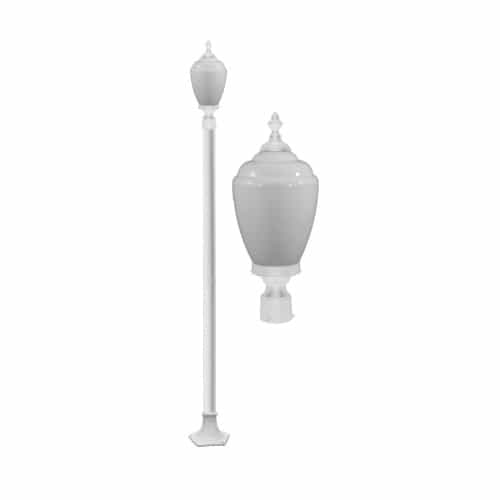 Dabmar 16W Alisa One Light LED Lamp Post w/Polycarbonate Lens, White