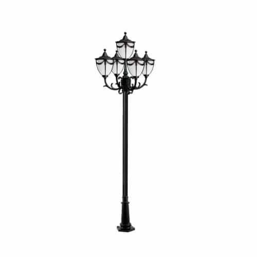 Dabmar 10-ft 9W LED Rachel Lamp Post, Five-Head, A19, GU24, 120V, Verde Green