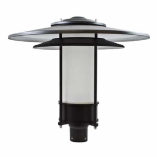 Dabmar Large Post Top Light Fixture w/ Frosted Lens w/o Bulb, 120V, Black