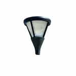 120W Cone Shape LED Post Light Fixture w/Mogul Base, Prismatic Lens, Black