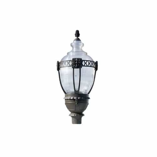 Dabmar 120W Clear Acorn LED Post Top Fixture, Bronze