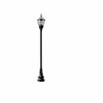 75W 1 Light Clear Top Decorative Base Acorn LED Lamp Post Fixture, Black