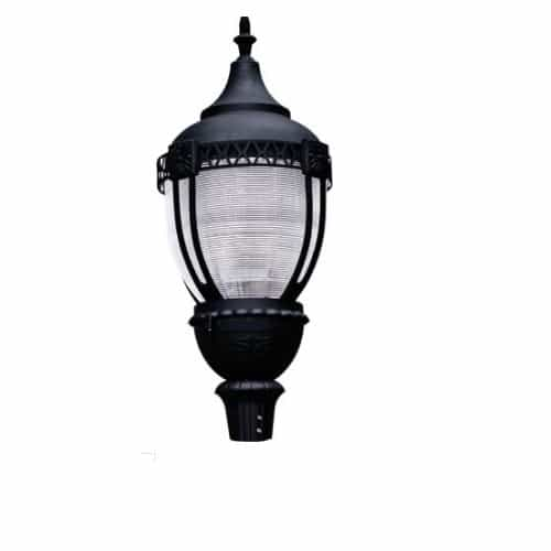 Dabmar 100W Clear Acorn LED Post Top Fixture w/Mogul Base, DLC, Black