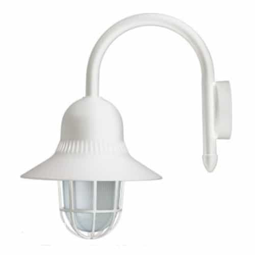 Dabmar 9W LED Goose Neck Wall Fixture w/ Guard, GU24, 120V, 2700K, White