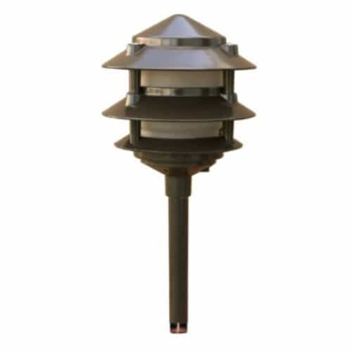 Dabmar 2.5W LED Three-Tier Pagoda Path & Walkway Light, 12V, 6400K, Bronze