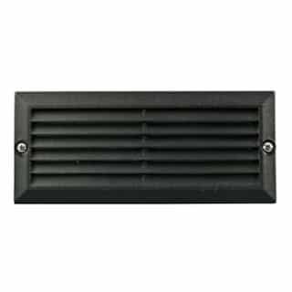Recessed Louvered Down Step & Wall Fixture w/o Bulb, 12V, Black