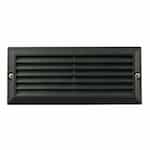 6W LED Recessed Louvered Down Step & Wall Fixture, Amber Lamp, Black