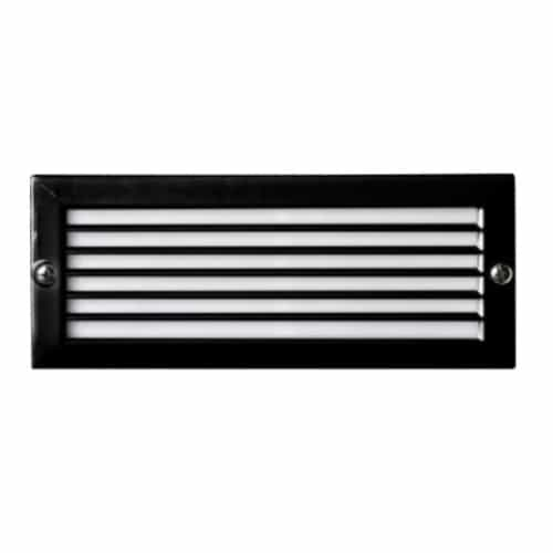 Dabmar 5W LED Recessed Louvered Step & Wall Light, 12V, 6400K, Black