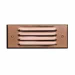 6W 6-in LED Recessed Louvered Step & Wall Light, 12V, 6400K, Copper