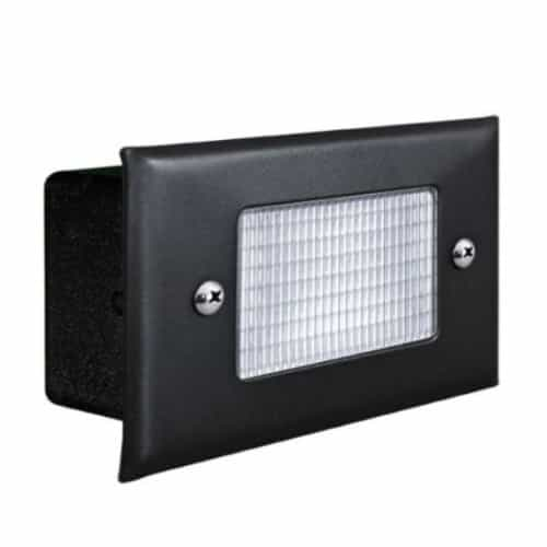 Dabmar 2.5W LED Recessed Open Face Step Light, Prismatic Lens, 6400K, Black