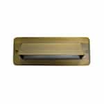 5W LED Recessed Hooded Step & Wall Light, 12V, 6400K, Weathered Brass