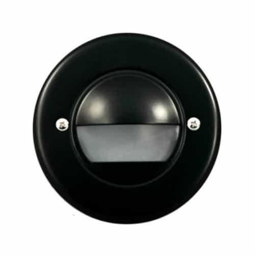 Dabmar 3W LED Round Recessed Eyelid Step & Wall Light, Amber Lamp, Black
