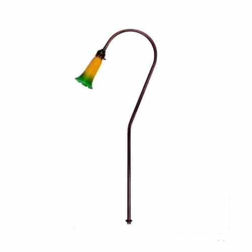 Dabmar 3W Path Light, Tulip Glass, 12V, Amber Lamp, Green/Evergreen